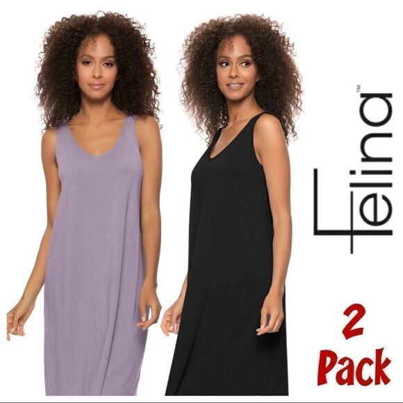 FELINA 2-pack Soft Cotton Modal Dresses - Picture 1 of 9